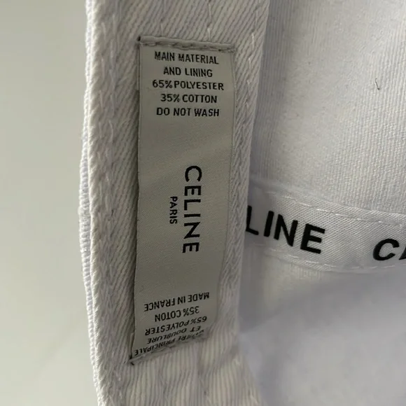 Celine Paris White Logo Adjustable Baseball Cap Hat display picture 1